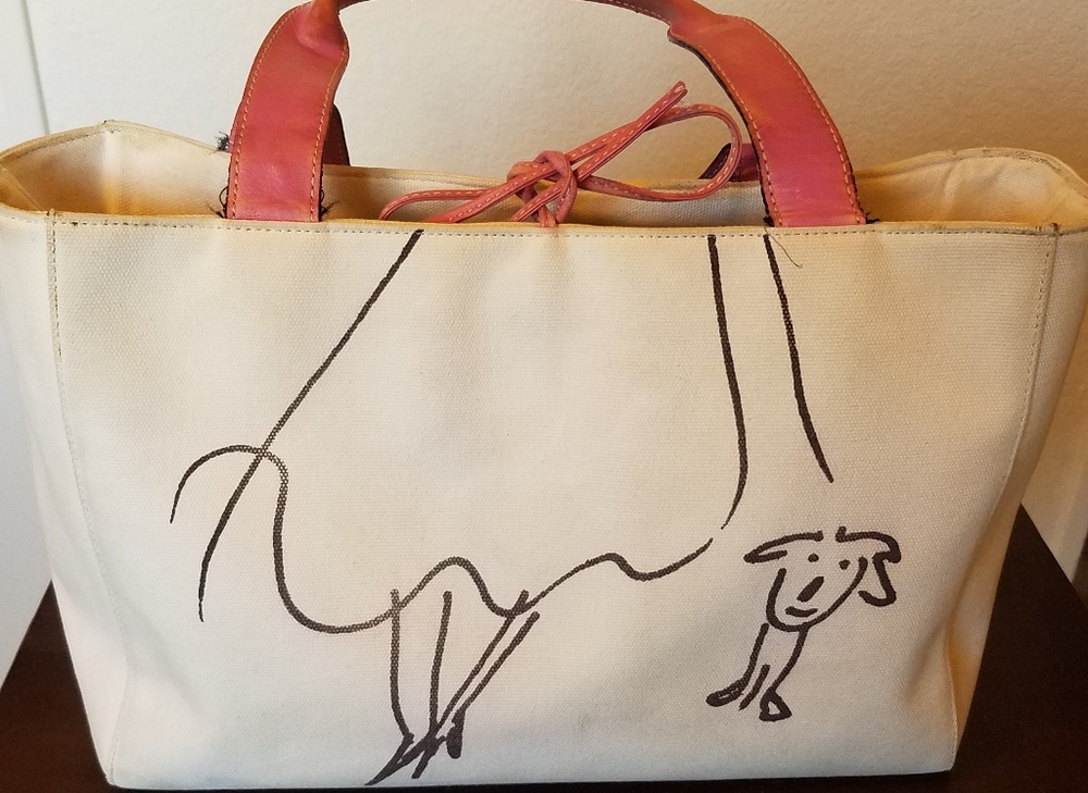 Kate Spade Maira Kalman Dog Purse Pink/Cream